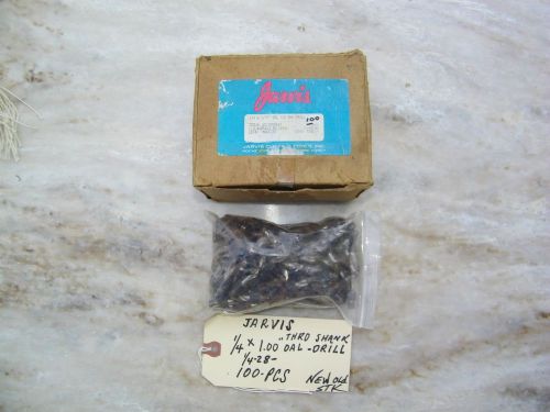 100-pcs jarvis - aircraft 1/4 x 1.00 oal, thrd shk, drill bit 1/4-28 nos for sale