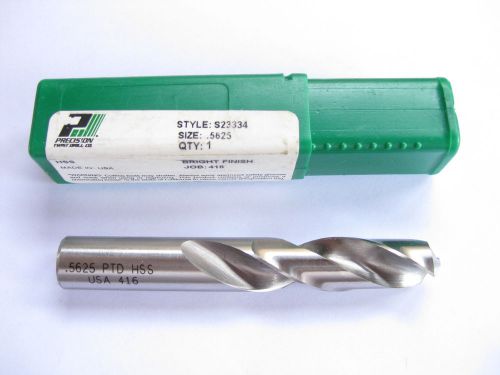 New ptd 9/16 bright screw machine length drill bit .5625 precision twist usa for sale