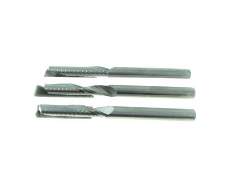 NIP Lot of 3 LMT-ONSRUD 1/4&#034; Solid Carbide One Flute Upcut O Flute Tool Bits
