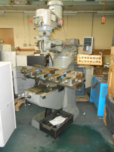 Bridgeport milling machine 208v newall dro, 42&#034; table, 2hp for sale