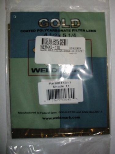 Shade 11  4.5&#034;x5.25&#034; gold welding helmet lens for sale