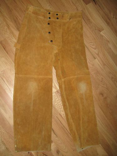 Vg++ Mens 38x32 USA made TILLMAN 5350 HEAVY LEATHER PROTECTIVE WELDING PANTS