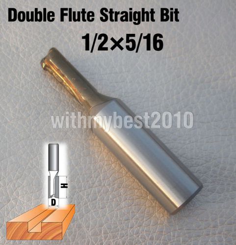 Lot 1pcs Carbide Tipped Double Flute Straight Bit Dia 5/16 Shank Dia 1/2 Cutter