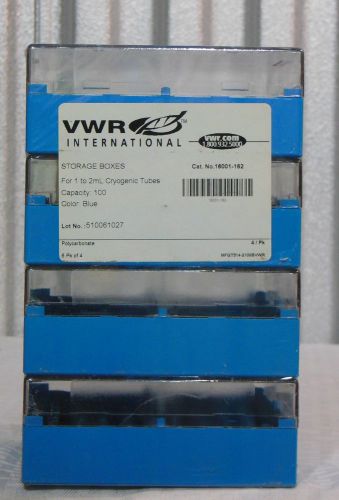 Vwr 16001-162 1-2ml cryopro cryogenic vial storage boxes capacity: 100 x4 racks for sale