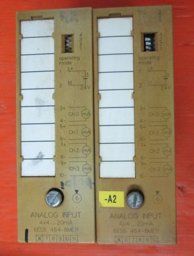 SET OF SIEMENS ANALOG INPUT MODULE 4X4..20mA 6ES5464-8ME11