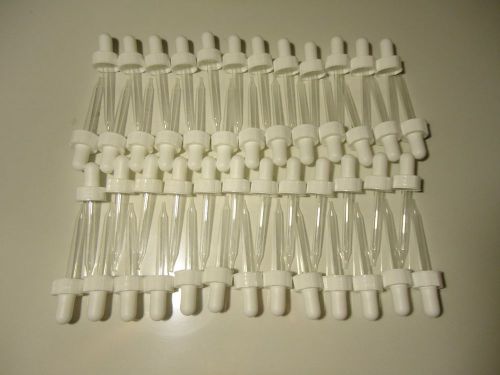 50 White Bulb Glass Droppers, 30 ml, 20/400 neck