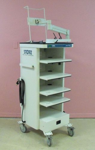 Storz endoscopy endoscope cart mobile tower gokart 9601 f  in excellent cosmetic for sale