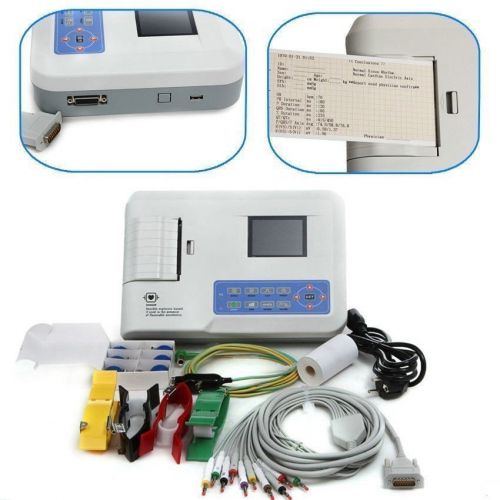 New ecg300g 3-channel 12-leed portable ecg/ekg machine with printer&amp;software for sale
