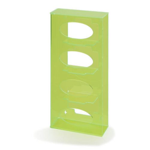 Fluorescent Side-Loading Acrylic Glove Dispenser - Quad  Fluorescent Green 1 ea
