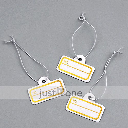 100pcs Swing Price Tags 31x15mm With Rectangle Card String Ticket Retail Label