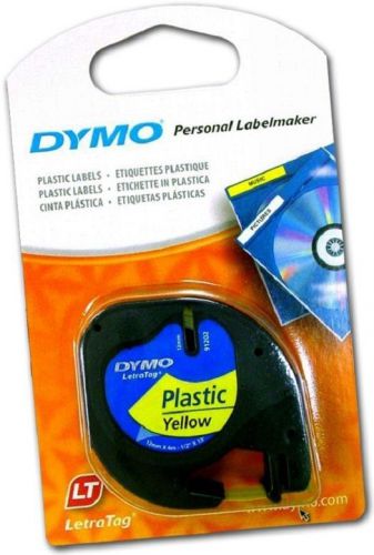 Dymo letratag label plastic yellow letra tag lt 100 tape ruban nastro giallo 4 m for sale