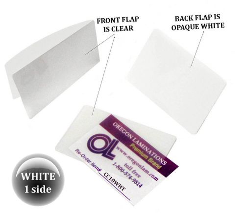Qty 300 white/clear credit card laminating pouches 2-1/8 x 3-3/8 color laminates for sale
