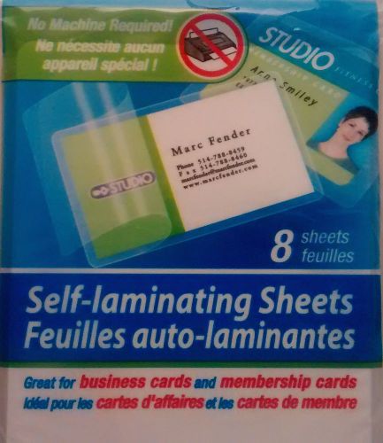 SELF LAMINATING SHEETS: 2 1/2&#034; X 4&#034; (8 pack) for business cards pictures license