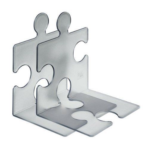 Han Puzzle 123 x 142 x 171mm CD/ Bookends - Translucent Grey (Set of 2)