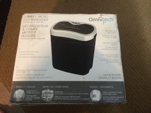OmniTech 7 Sheet Micro Shredder Item # 832398 New in Sealed Box