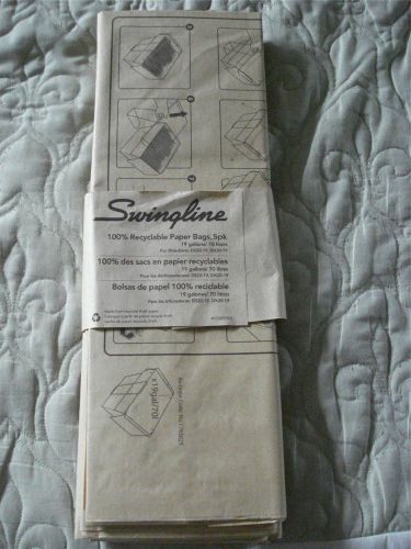 PACKAGE OF 4 SWINGLINE  100% RECYCLABLE PAPER BAGS (19 GALLONS)