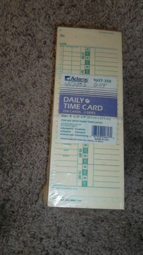 Adams Daily Time Cards.. 250 Cards..2 Sides..3 1/2&#034; x 9&#034;
