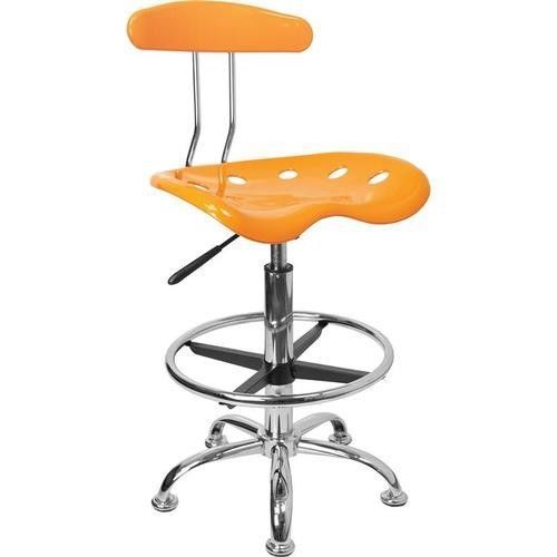 Vibrant orange - yellow drafting stool with tractor seat - kid&#039;s office chair for sale