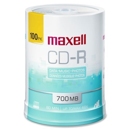 Maxell CD Recordable Media - CD-R -48x - 700 MB - 100 Pack -120mm1.33 Hour