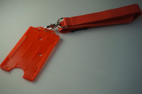 Red Vertical Card Holder with Matching Lanyard - FREE SHIPPING