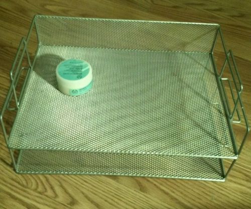 Silver mesh metal stackable paper tray office desk  accessory