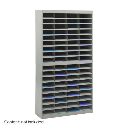 Steel Literature Organizer with 72 Letter-Size Compartments Gray