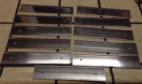 11 qty aluminum nameplate holder for office room signs lot used for sale