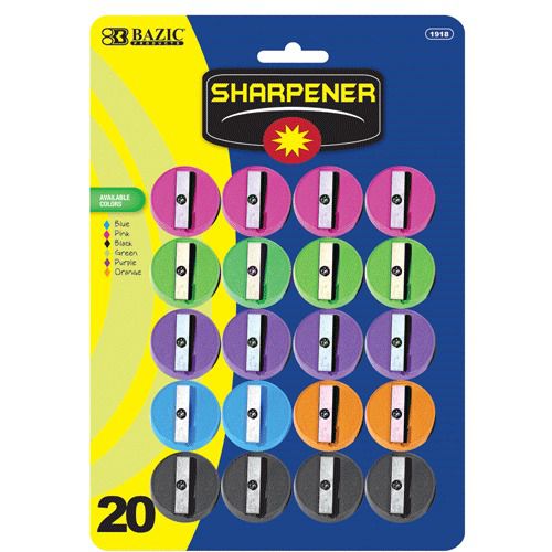 BAZIC Round Pencil Sharpener (20/Pack), Case of 12