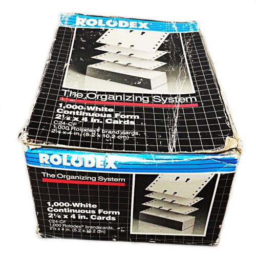 Rolodex White Continuous Form Cards C24-CF 2 1/6 x 4&#034; Business Contact o120
