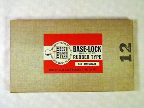 Vintage 13/16&#034;  Base-Lock Rubber Type Figure Font Bold Number Stamp Set 0 THRU 9
