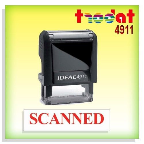 Custom Office Stock Self-Inking Rubber Stamp RED TRODAT 4911 /Ideal 50 - SCANNED