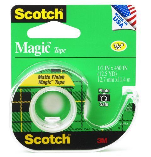 NEW Scotch Magic Tape  1/2 x 450 Inches  12 Rolls (104)