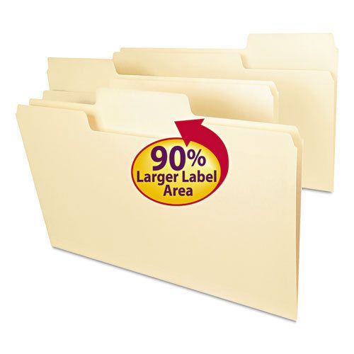 Supertab file folders, 1/3 cut top tab, legal, manila, 100/box for sale