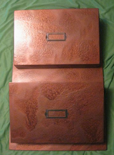 Solid Wood Wall Pockets File Holder - Upcycled - Copper Look