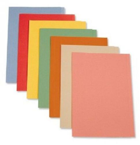 Pk 100 5 Star Square Cut Folder Recycled Pre-punched 180gsm Foolscap Blue