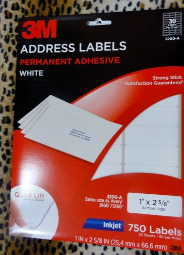 3m Address Label 25 / Pack - Clear 3400-b (3400b) 1&#034; Width X 2.62&#034; Length