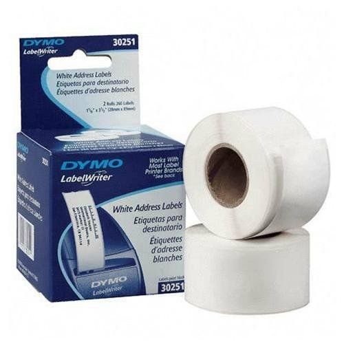 Dymo 30251 white address label 1-1/8x3-1/2 260/bx (dym30251) for sale