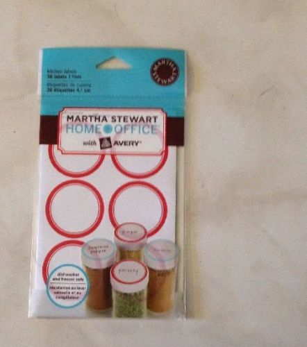 2 packs Martha Stewart Home Office Kitchen Labels, Red round 36 labels