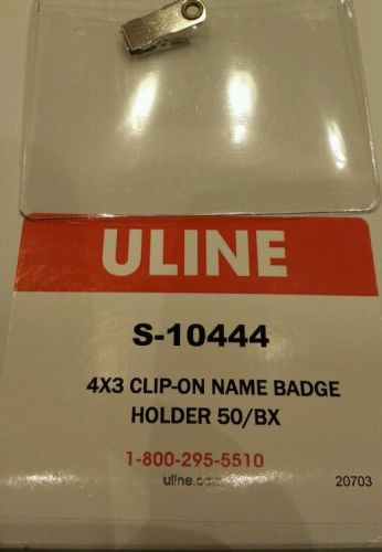U-Line 4 x 3&#034; NIB New Clip Style Name Badge Holder Kits - 50/BX Free Shipping