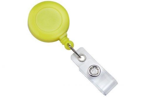 Lot of 100 neon yellow id holders badge reels belt clip nurse work card pull for sale