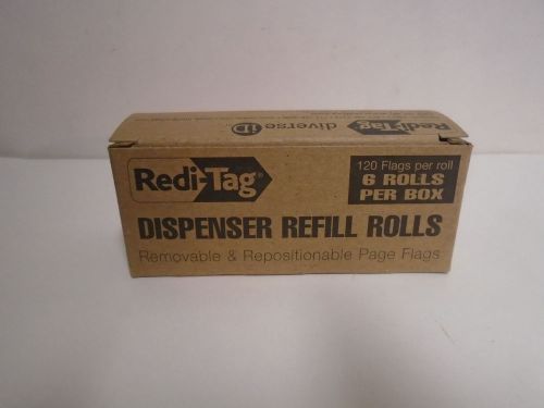 NEW REDI-TAG 6 ROLLS DISPENSER REFILL ROLLS 91032 PAGE FLAGS PLEASE SIGN &amp; DATE