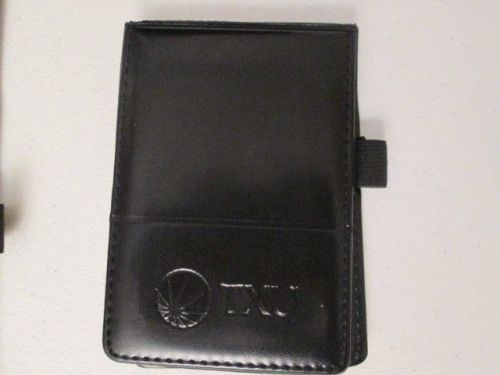 Black note pad 3x5 with pad of paper &amp; pen holder leed&#039;s txu jotter notepad for sale