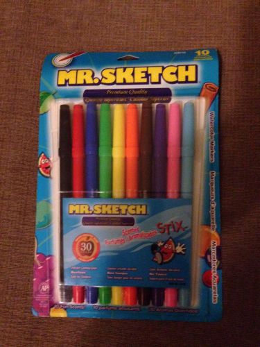 Mr. Sketch Scented Stix Watercolor Markers 10 Colored 3610 Marker Office Student