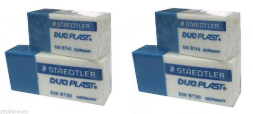 4 pcs STAEDTLER DUOPLAST 526 BT30 Hi-Polymer Blue/White(Pen/Pencil)Eraser Rubber