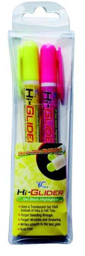 Yasutomo Hi-Glider Gel Stick 2 Count Yellowith Pink