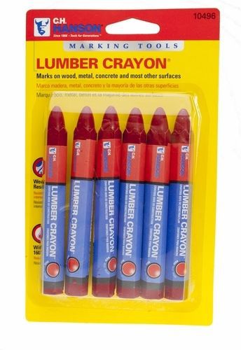 CH Hanson 10498 Yellow Standard Lumber Crayon - 6 Pack
