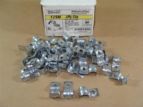 Box of (50) minerallac 125m jiffy clip 1-hole straps for 1/2&#034; od tube 1/4&#034; pipe for sale