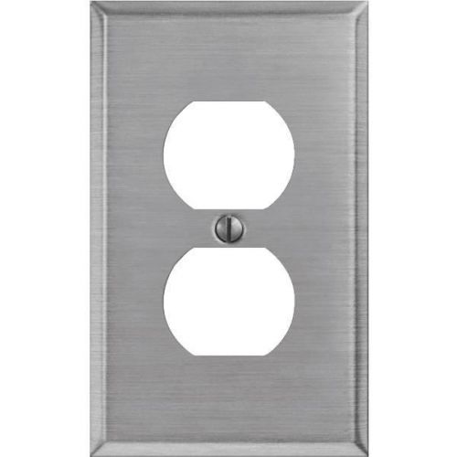 Brushed Nickel Duplex Outlet Wall Plate-BR NICKEL OUTLET WALLPLT