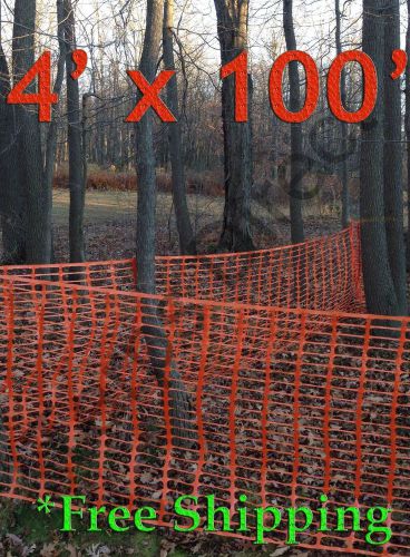 Orange Safety Snow Construction Field Barrier Garden Farm Fence 4&#039; x 100&#039;