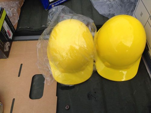 6 fibre-metal  hard hat yellow adjustable cap lot of 6  new free shipping for sale